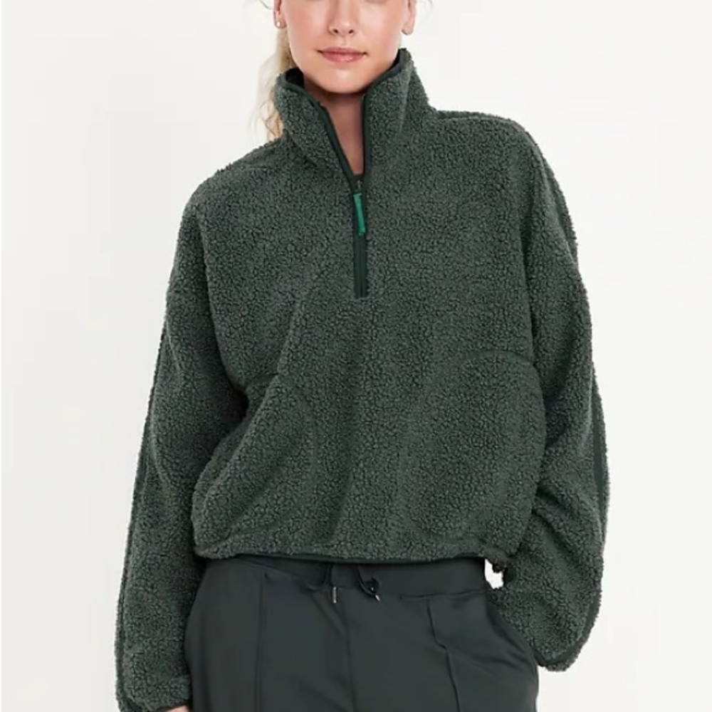 Old Navy Dark Green Fleece Sweatshirt